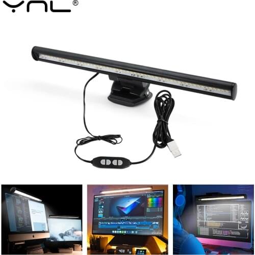 Screen LED PC Computer Laptop Screen Hanging Light 3colors 26cm Bar Table Desk Lamp Office Study Reading Light For LCD Monitor