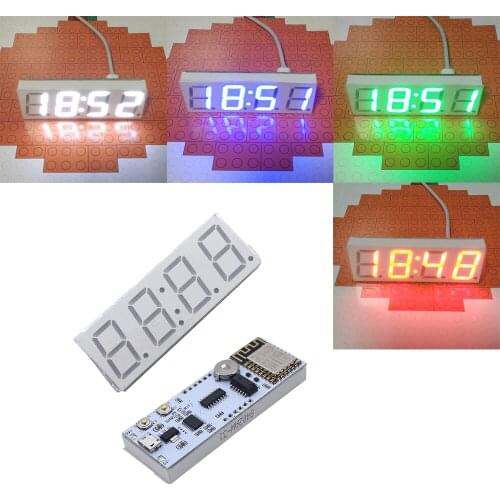Taidacent 0.8 Inch Digital Tube Clock Module 7 Segment Display Clock DIY RX8025T Wireless Network Timing Electronic WIFI Clock