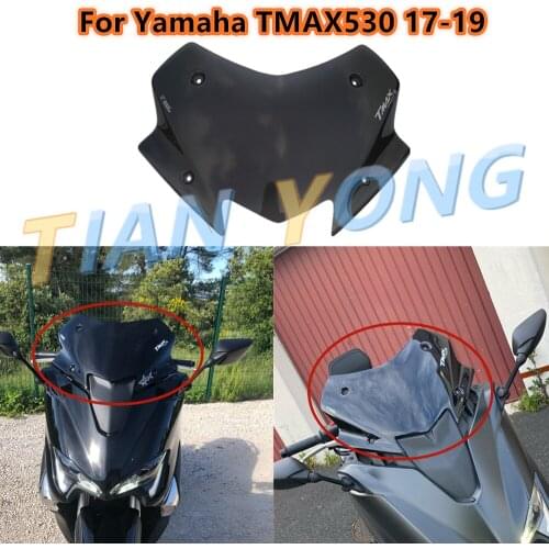 For Yamaha TMAX530 TMAX 530 TMAX-530 2017 2018 2019 17-18-19 Motorcycle Windshield Windscreens Smoke Black High Quality