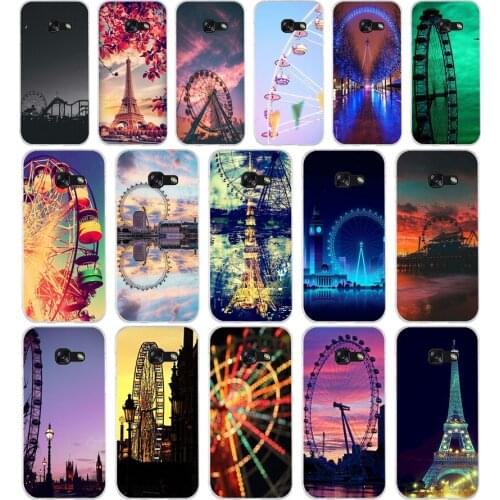 05AA The ferris wheel Soft Silicone Tpu Cover phone Case for Samsung A3 A5 A7 A8 2016 2017 2018 A50