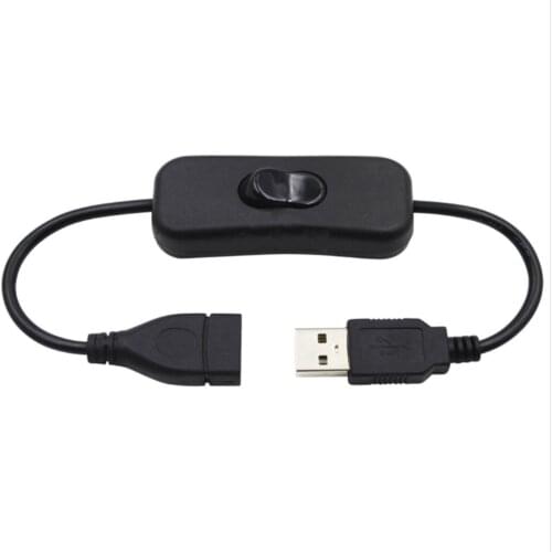 1PCS Copper Material USB Cable Male to Female Switch ON OFF Cable Toggle LED Lamp Power Line 28cm