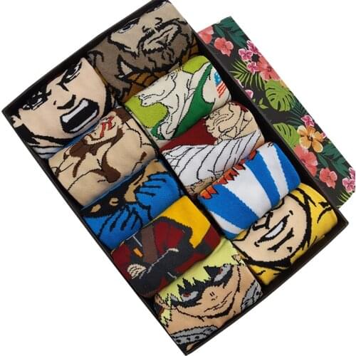 10 Pairs/Pack Hot Sale Anime Game Print Fun Mens Women Socks Funny Cartoon Knee-High Cosplay Hip Hop Adult Casual Dress Socks