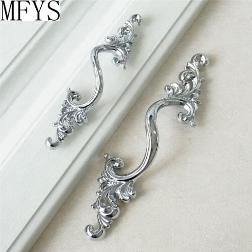 2.5" 3.75" Dresser Drawer Pulls Handles Silver Chrome / Shabby Chic Kitchen Cabinet Door Handle Decorative Hardware 64 96 mm
