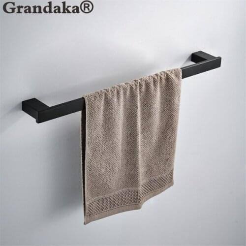 2018 Bathroom Accessories,Strong 304 Stainless Steel Material Black Finish Single Towel Bar&Towel Rack Bathroom Hardware
