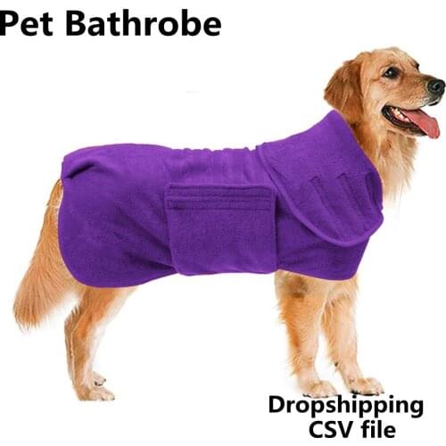 Dog Bathrobe Towel - Microfiber Fast Drying Super Absorbent Pet Dog Cat Bath Robe,Luxuriously Soft Shower Swimming Towel