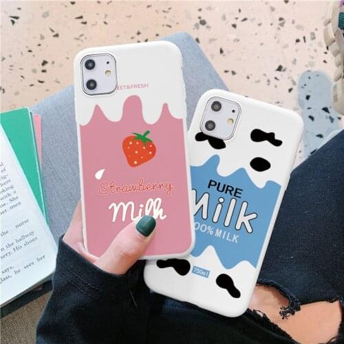 Strawberry Milk Drink TPU Case For Xiaomi Redmi Note 8T 9 8 10 7 Pro 10s 9s 6 5 9C Mi A3 9T 10T 11 SE Lite Poco F3 X3 NFC Cover