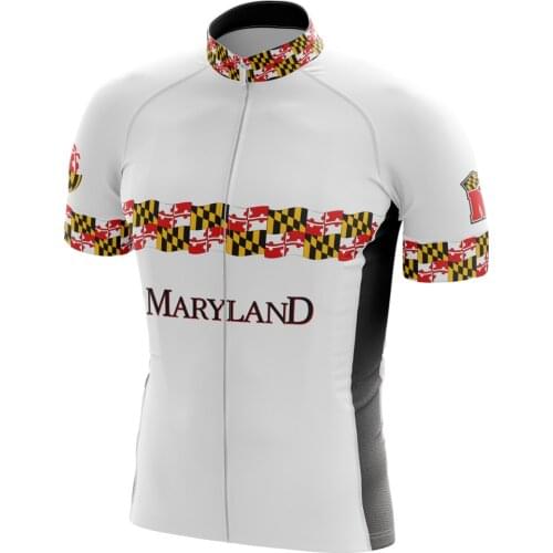 HIRBGOD 2020 New Maryland Of University 1856 Cycling Jersey White Quickdry Bike Shirt Summer Outdoor Sport Bicycle Top,TYZ307-01