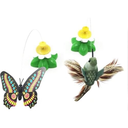 Cat Toys Funny Kitten Wand Relieve Boredom Cat Self Play Toys Flying Bird Hide&Seek Fether Stick with Base