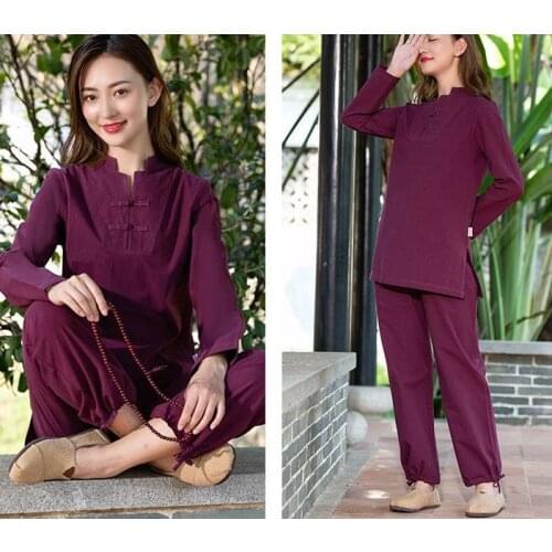 7colors high-grade Cotton&linen yoga suit meditation lay clothes taiji Tai chi clothing kung fu wushu uniforms red/blue