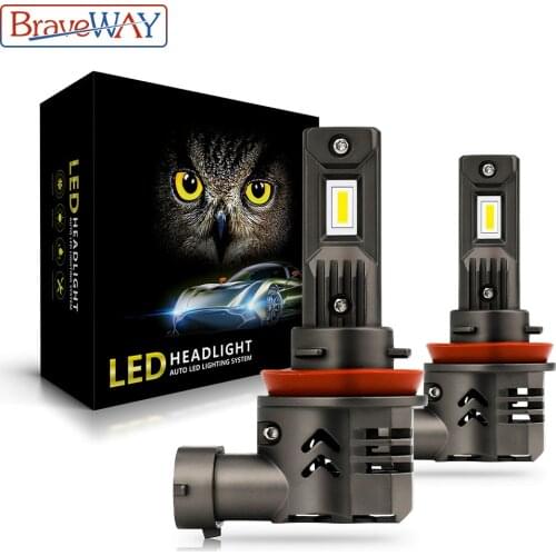 BraveWay NEW Mini H4 LED Car Headlight 16000LM H7 H11 H1 H3 9005 9006 HB3 HB4 12V Bulbs 3570 Chips Car Light Tint