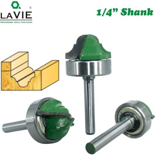 LAVIE 1pc 6.35mm Shank Double Roman Ogee Edging Router Bit Bearing Wood Line Knife Milling Cutter For Wood Hobbing MC01180
