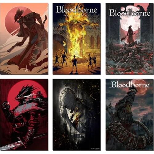 Bloodborne Hot Game Art Prints Silk Canvas For Wall Pictures Room Decoration-001