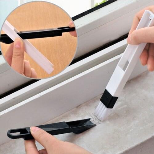 Multi-purpose Window Groove Cleaning Brush with Dustpan Gap Brush Screen Cleaning Tool Computer Aperture Corner Dusting Brush