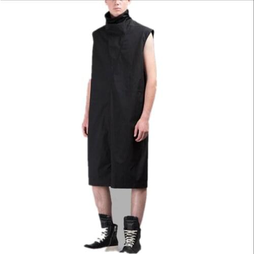 M-6xl New Mens Black Personality Stand Collar Loose Jumpsuit Hair Stylist Nightclub Dj One Piece Rompers Plus Size Clothing