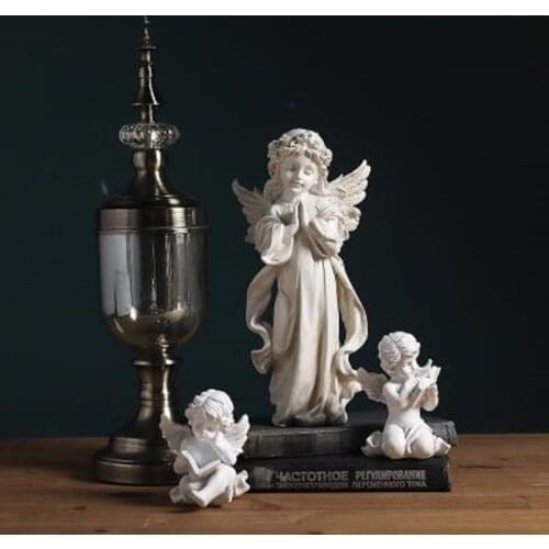 Nordic Girl Angel Miniature Statue Ornament Home Decoration Accessories Figurine Modern Art Sketch Model Living Room Sculpture