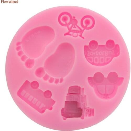 New Cake Decoration Car Feet Fondant Cake Mold DIY Silicone Baking Tool Ice Tray Soap Mold Handmade Chocolate Candy Mold