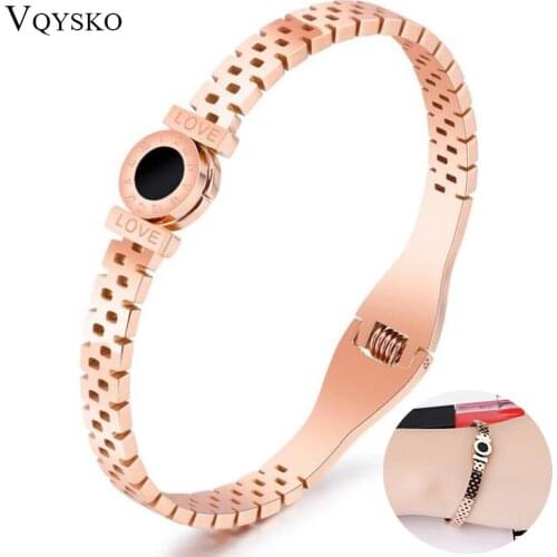New Design Rose Gold Pattern Titanium Stainless Steel Bangles Fashion Jewelry Bracelet Bangle For Women