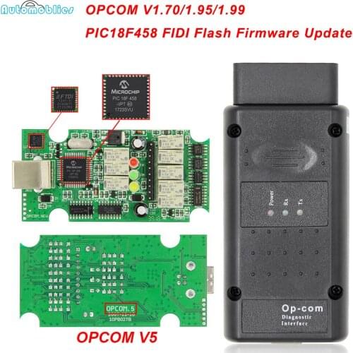 OBD2 OPCOM V5 For Opel OP COM 1.70 flash firmware update OP-COM 1.95 PIC18F458 FIDI CAN BUS OBD Scanner Car Diagnostic Auto Tool