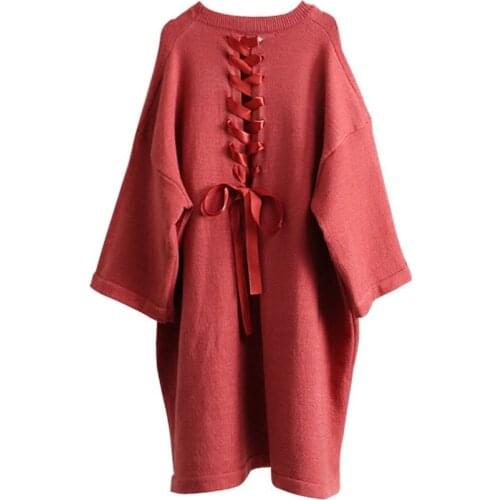 Gowyimmes Autumn Casual Women Batwing Sleeve Sweater Lady Midi Long Knitted Sweaters Pullover Female Tops Winter Bottomings 118