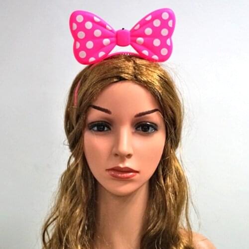30pcs/lot Event party supplies glow dots bowknot headband Birthday decoration LED headband flashing hairpin light toy for kids