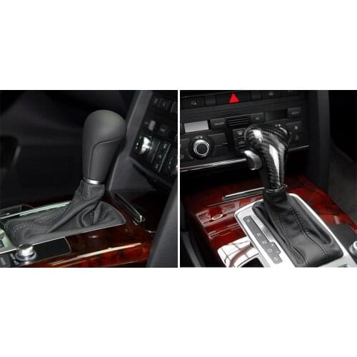 Real Carbon Fiber Manual or Automatic Car Gear Shift Knob Shifter Lever Black with Wear-resistant for Audi A61/Q5/A5/A4L/Q7