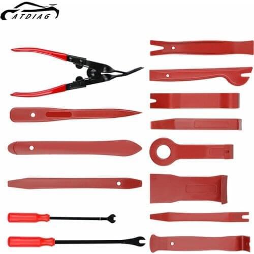Red Remover Removal Puller Pry Tool Car Door Panel Trim Upholstery Retaining Tweezer Clip Plier Tool Hand Tool Set
