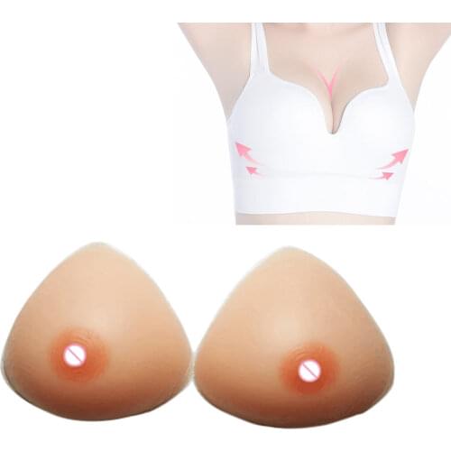 1Pair Silicone Breast Forms Triangle Fake Breast Mastectomy Fake Boobs Prosthesis for Postoperative Crossdresser Breasts