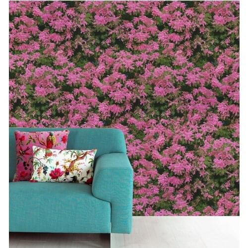 Modern Simple Garden Pink Flower Wallpaper Porch Living Room Dining Room Background Wall Clothing Shop Wallpaper Fashion Womens