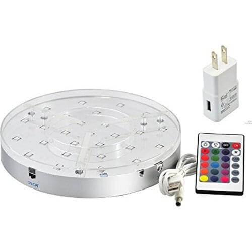 8inch Led Light Base Under Table Rechargeable Led Light with Remote Control for Wedding Centerpieces Under Vase Pary Decoration