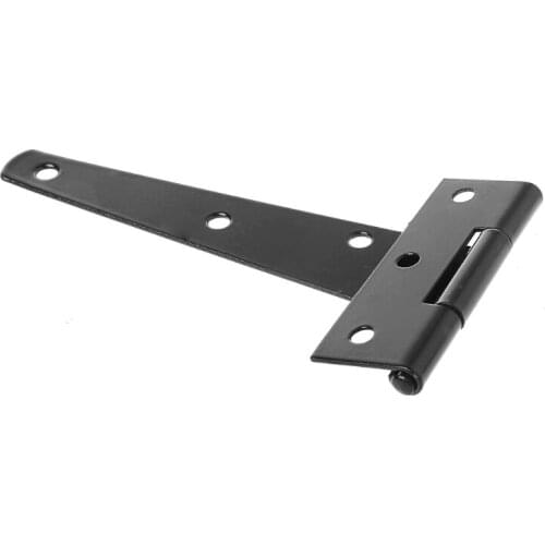 Black Paint T Shape Triangle Hinge Cabinet Shed Wooden Door Gate Hinges Hardware A2UD