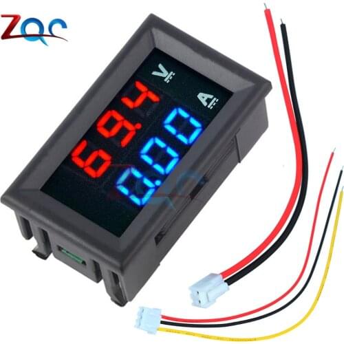 10PCS/Lot Mini Digital Voltmeter Ammeter DC 100V 10A Panel Amp Volt Voltage Current Meter Tester Detector 0.56" Dual LED Display