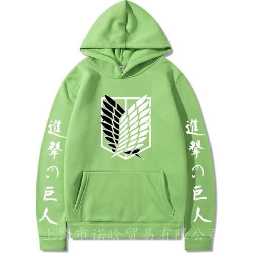 Attack on Titan Shield Printed Pattern Hoodies Casual Color Splicing Sweatshirt Loose Harajuku Male Female Fashion Clothes
