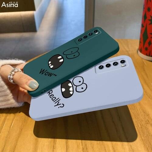 ASINA Liquid Silicone Case For Huawei Nova 7 8 6 Pro Cover Cartoon Bumper Straight Edge Cases For Nova 3 3i 4 5t 5z Funny Coque