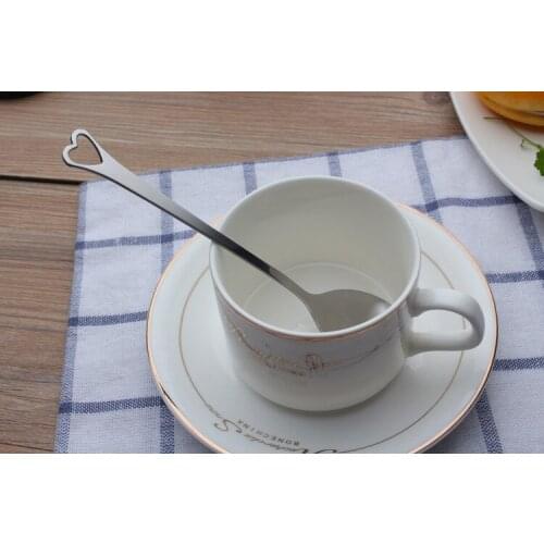 1PC Heart Shape Stainless Steel Coffee Spoon Dessert Sugar Stirring Spoon Ice Cream yogurt Honey Spoon Kitchen Hot Gift PN 010