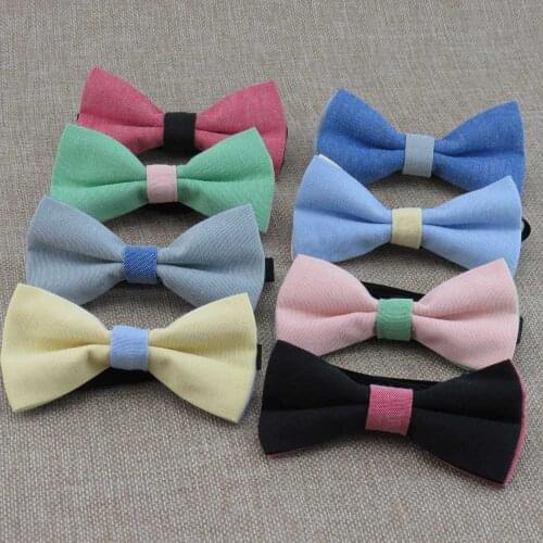 1 pcs/lot) Children bowtie/Two layers of fabrics in different colors desgin/small boy a variety of optional Pure color bowknot