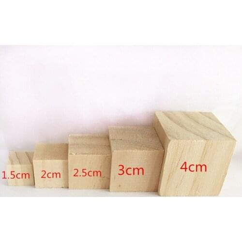 1 Pack Natural Wooden Cubes Lead-free Square Blocks Mini Solid Cube Embellishment for Woodwork Craft Kid Toy Making Material DIY