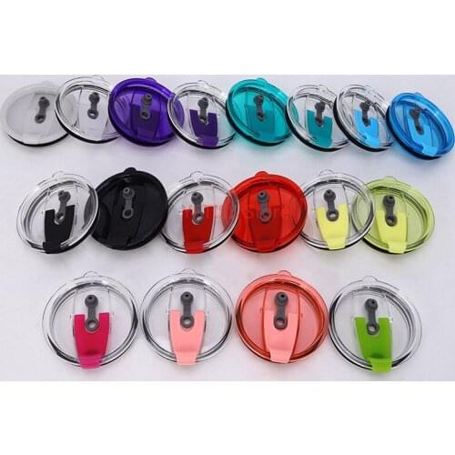 20pcs 20oz 30oz Colorful Plastic Cup Cover for Splash Spill Proof Lid Car Coffee Sealing Transparent Straw Cup Lid Accessories