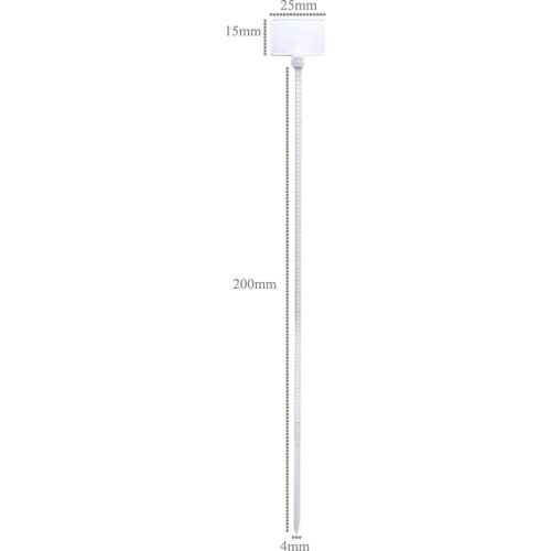 250pcs Nylon Cable Cord Wire Zip Ties Write On Label ID Sticker Marking Mark Tags 4*200mm