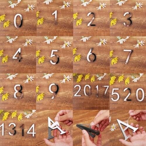 Arabic Numeral Symbol Wall Sticker Decoration Wall Sticker Home Birthday Holiday Decoration Acrylic Mirror Word Sticker