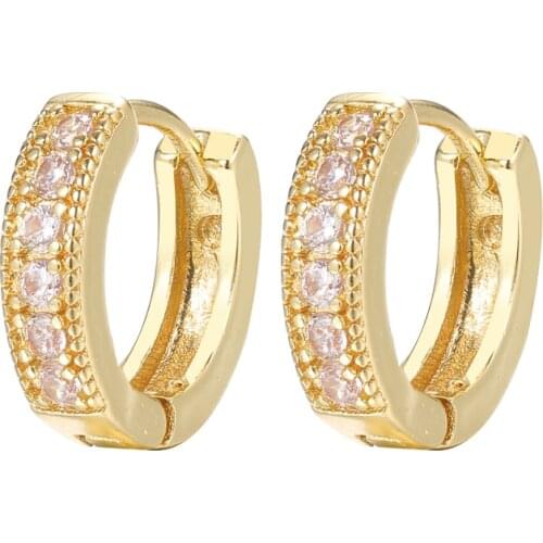 Bettyue Fascinating Gold Color Round Shape Earring For Women And Girls Shiny Zirconia Ornament Wedding Party Exquisite Gift