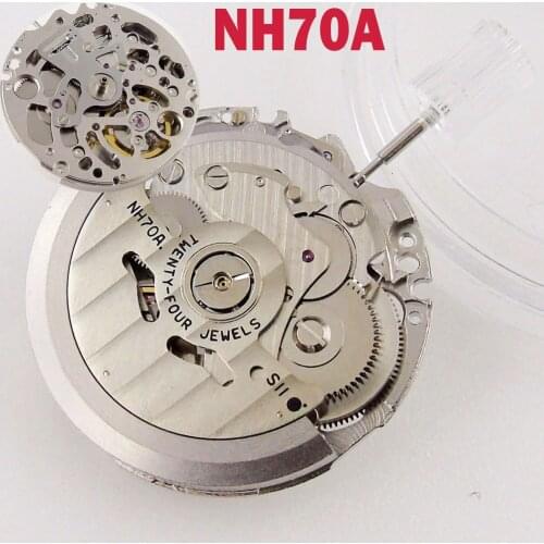 Japan NH70/NH70A Hollow Automatic Watch Movement 21600 BPH 24 Jewels High Accuracy Fit For Mechanical Watches