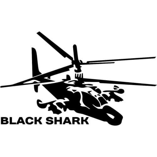 CS-10378# Vinyl Decal Black Shark KA-50 Car Sticker Waterproof Auto Decors on Truck Bumper Rear Window