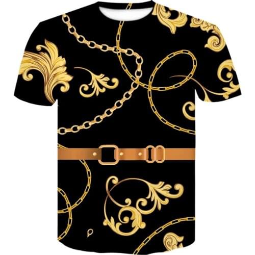 Newest t-shirt homme 3D Print chain graphic luxury T shirts summer O-neck shirt Women plus size Hip Hop Men clothing casual tops