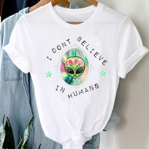 T-shirts Women Cartoon Sleep Girl Sweet Lady Print Female Tee T-Shirt Casual 90s Cute Clothes Graphic T Tshirt Top