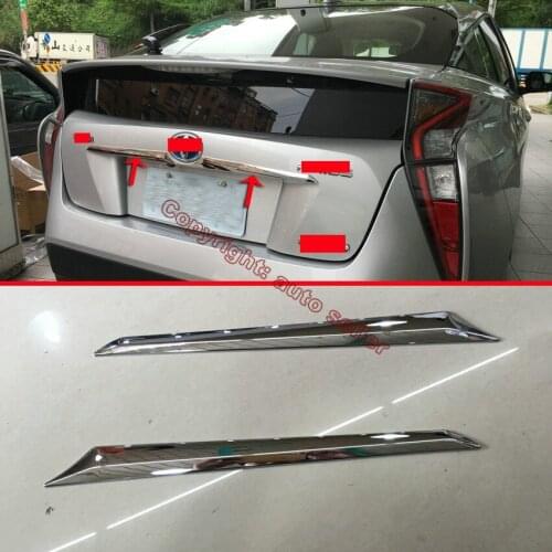 ABS Chrome Rear Door Trunk Lid Cover Trim Exterior Molding Stickers For Toyota Prius 2016 2017