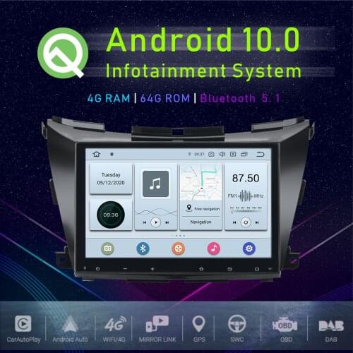 JSTMAX 10.2" Android 10.0 Car GPS Player For Nissan Murano Z52 2015-2017 Multimedia Radio Player