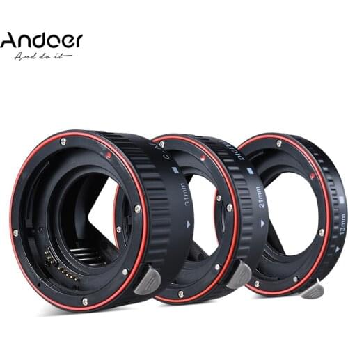 Andoer Macro Extension Tube Set 3-Piece Auto Focus Rings and Lens of 35mm SLR Compatible for Canon all EF and EF-S Lenses