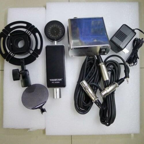 New Takstar PC-K800 Professional Studio Recording Microphone condenser mic with PM-5 48V Low-noise phantom power supply 2 cable
