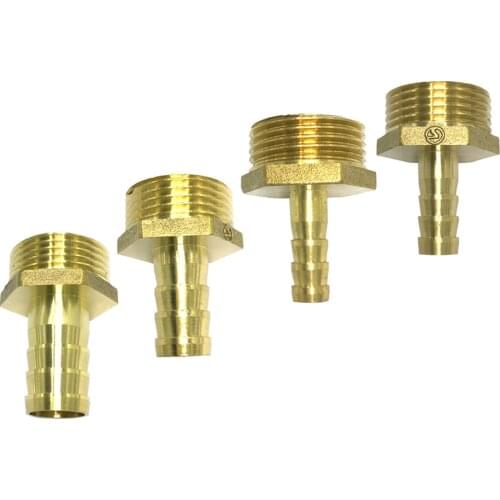 Brass Pipe Fitting Coupler Connector - Hose Adapter ( Male Thread) DN25 10-19mm Dia- Solid