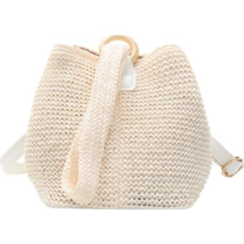 2021 New Straw Woven Handbag Womens Leisure Beach Bag Handmade Ethnic Style Woven Bag